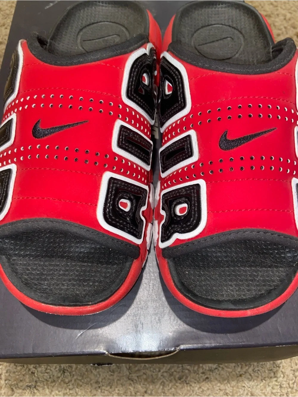 Nike Kids Red and Black AIR Slide Sandals